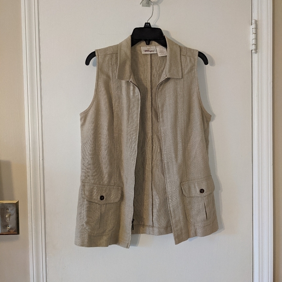 Worthington khaki zipper vest - Picture 1 of 7